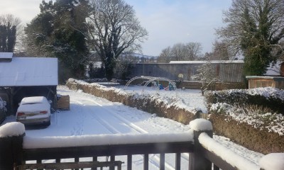 Delichon's premises covered in snow