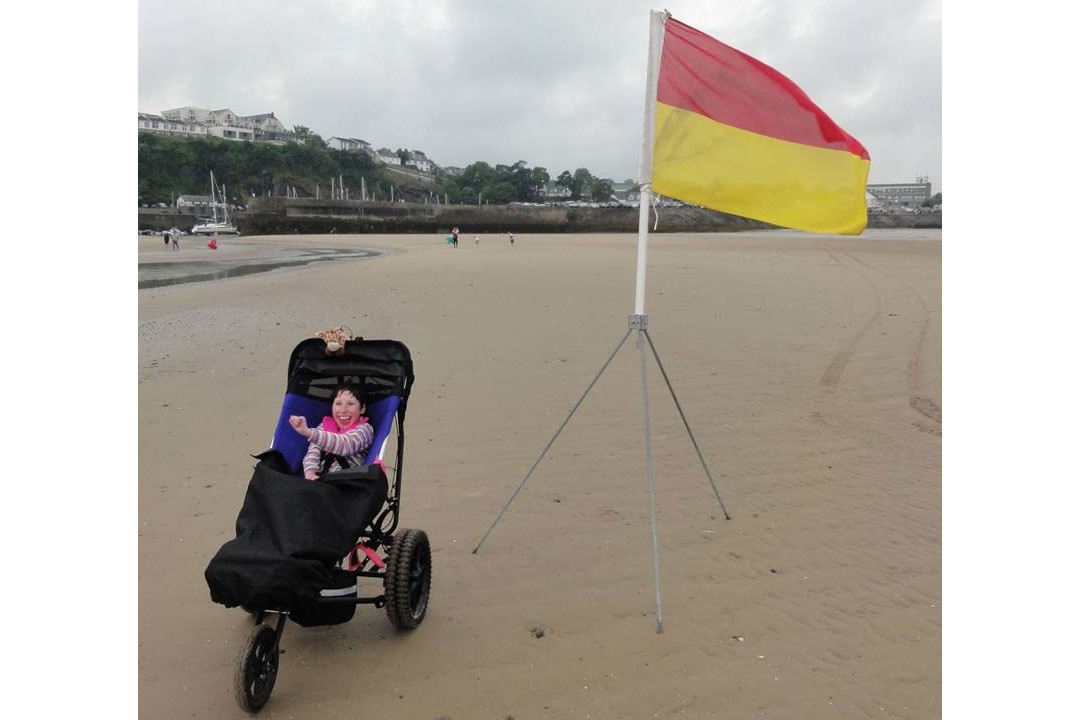 Delta with beach flag