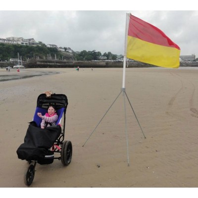 Delta with beach flag